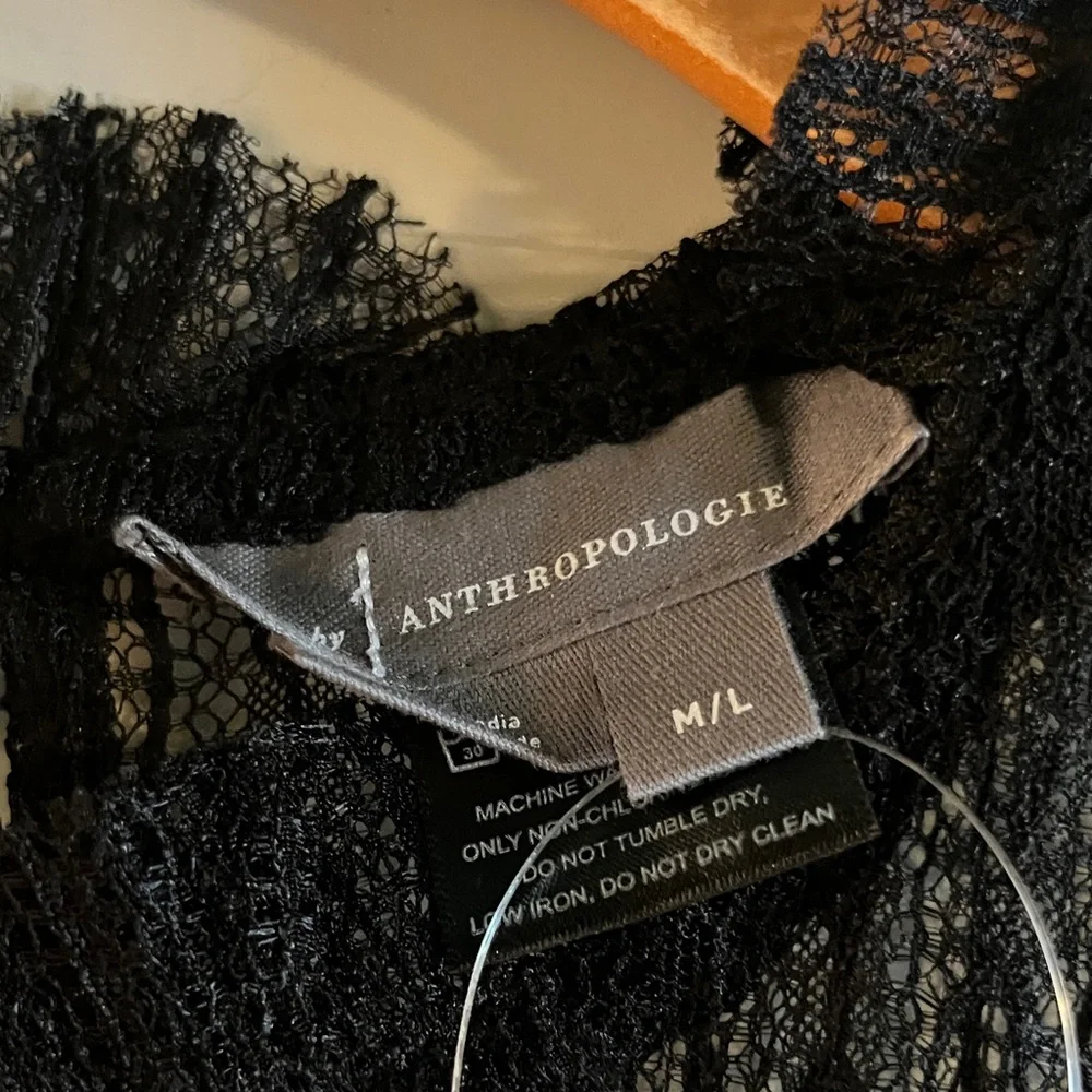 Anthropologie Sheer Long Sleeve Sheer Dress - Picture 2 of 5